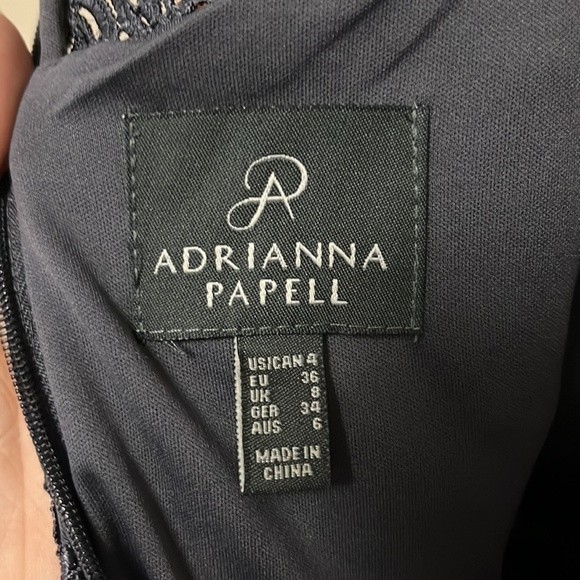 Adrianna papell chiffon flutter dress GUC Sz 4 - Picture 8 of 11